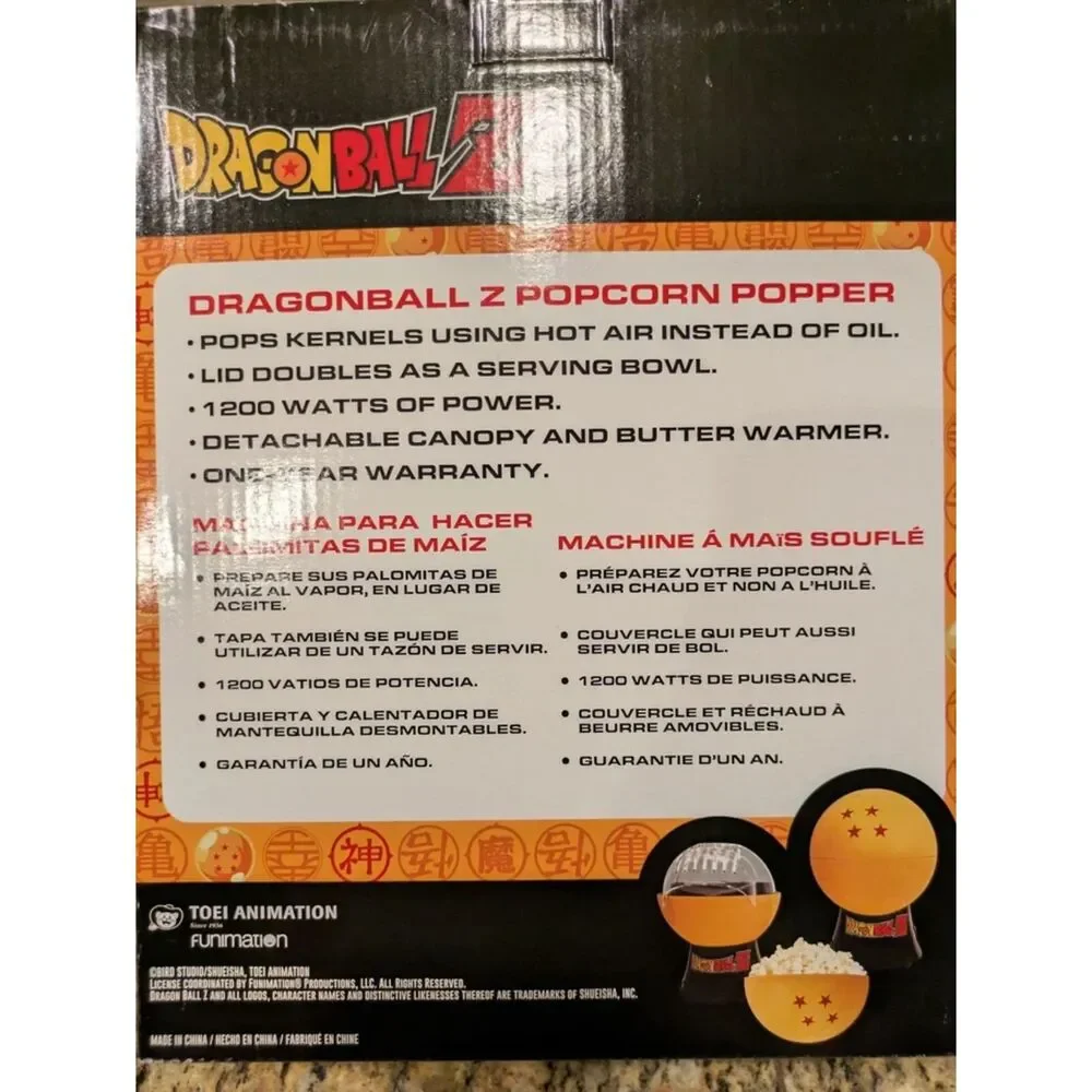 NIB  Uncanny Brands Dragon Ball Z 4-Star Dragon Ball Hot Air Popcorn Popper